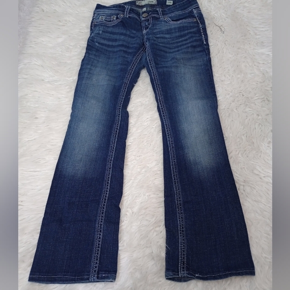 BKE Denim - BKE Blue Boot Cut Jeans with Gradient Wash and Contrast Stitching